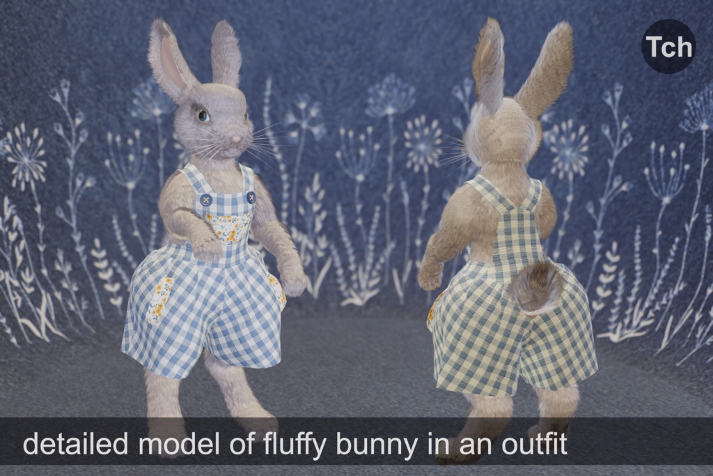 Mr White Bunny in an outfit (3D) || アウトフィットを着た白ウサギさん(3D)