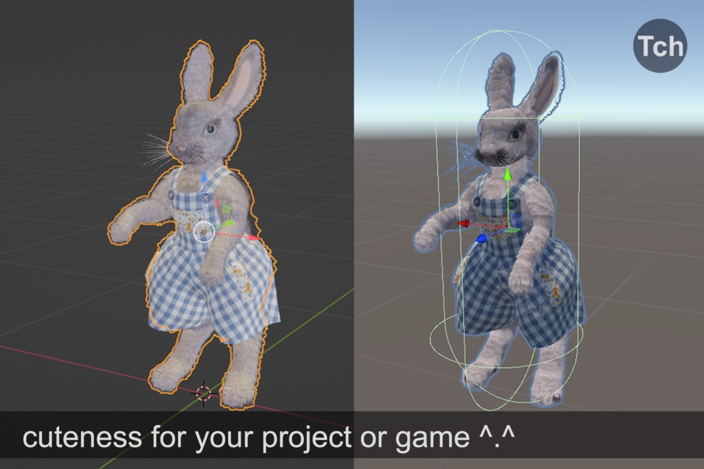 Mr White Bunny in an outfit (3D) || アウトフィットを着た白ウサギさん(3D)