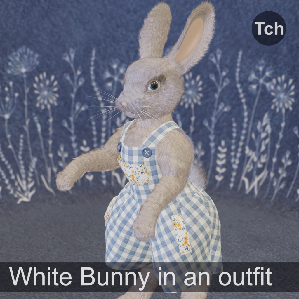 Mr White Bunny in an outfit (3D) || アウトフィットを着た白ウサギさん(3D)