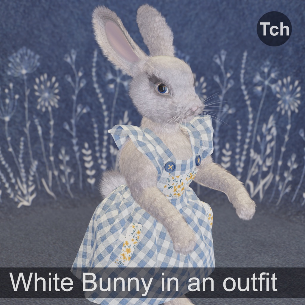 Mrs White Bunny in an outfit (3D) ||「ドレス姿のホワイトバニー3Dモデル」 (3D)