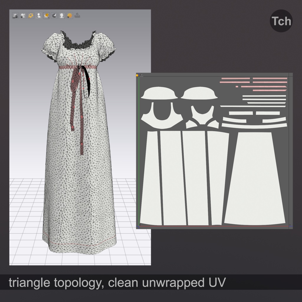 Empire lace dress (3D) | エンパイアレースドレス(3D)