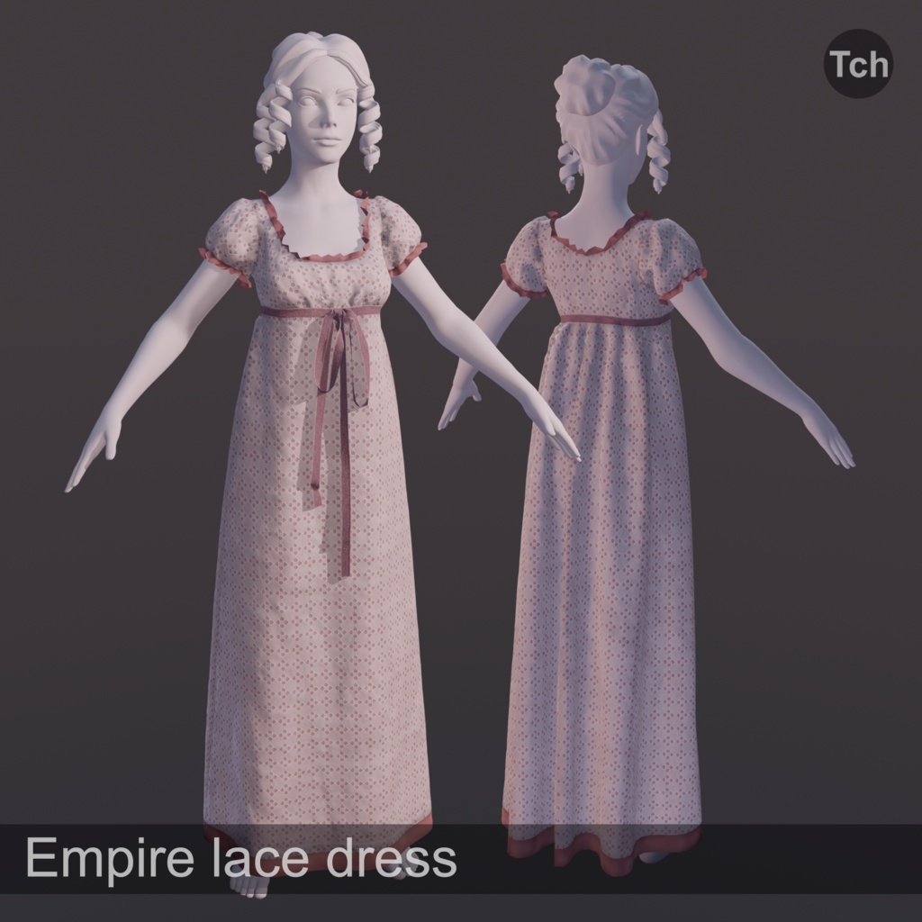 Empire lace dress (3D) | エンパイアレースドレス(3D)