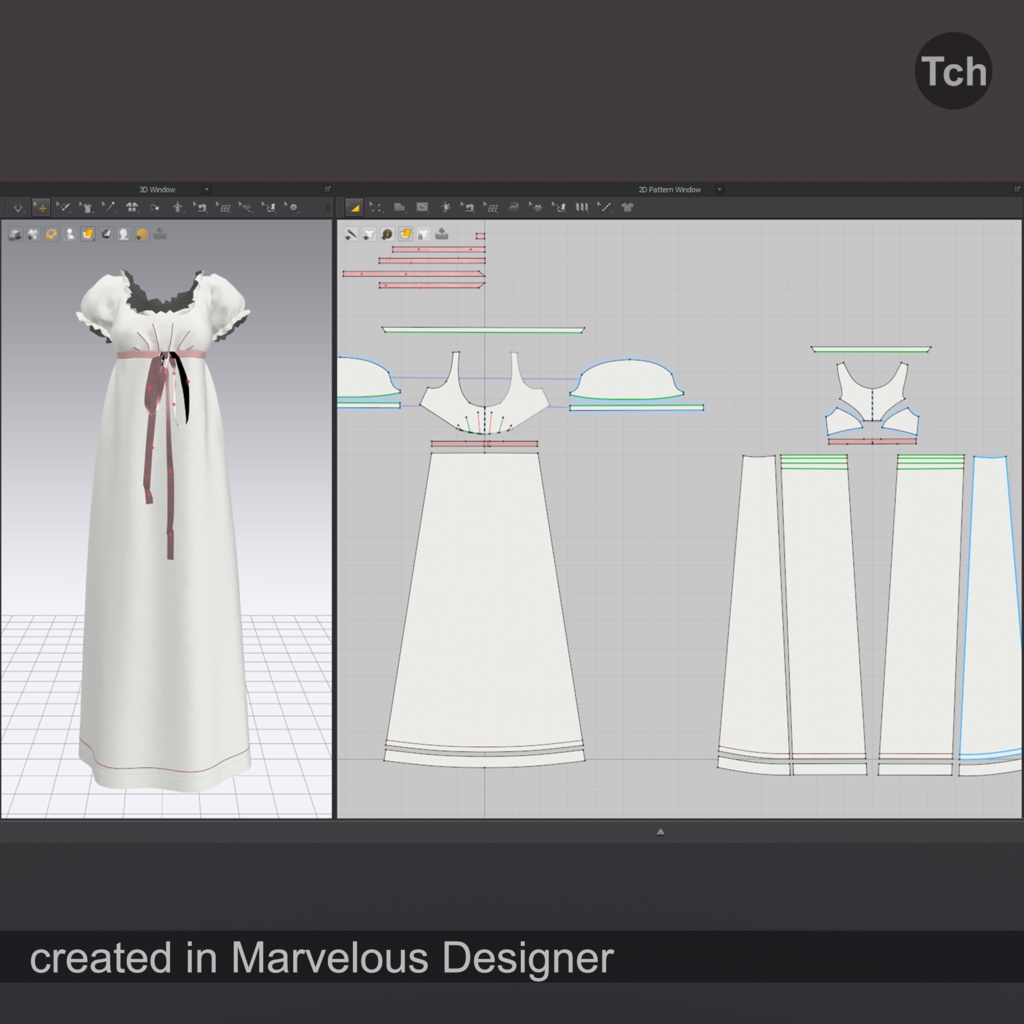 Empire lace dress (3D) | エンパイアレースドレス(3D)