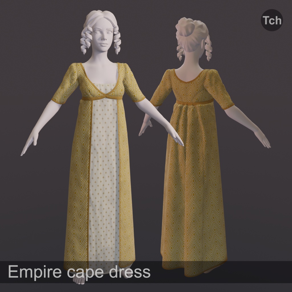 Empire cape dress (3D) | エンパイアケープドレス(3D)