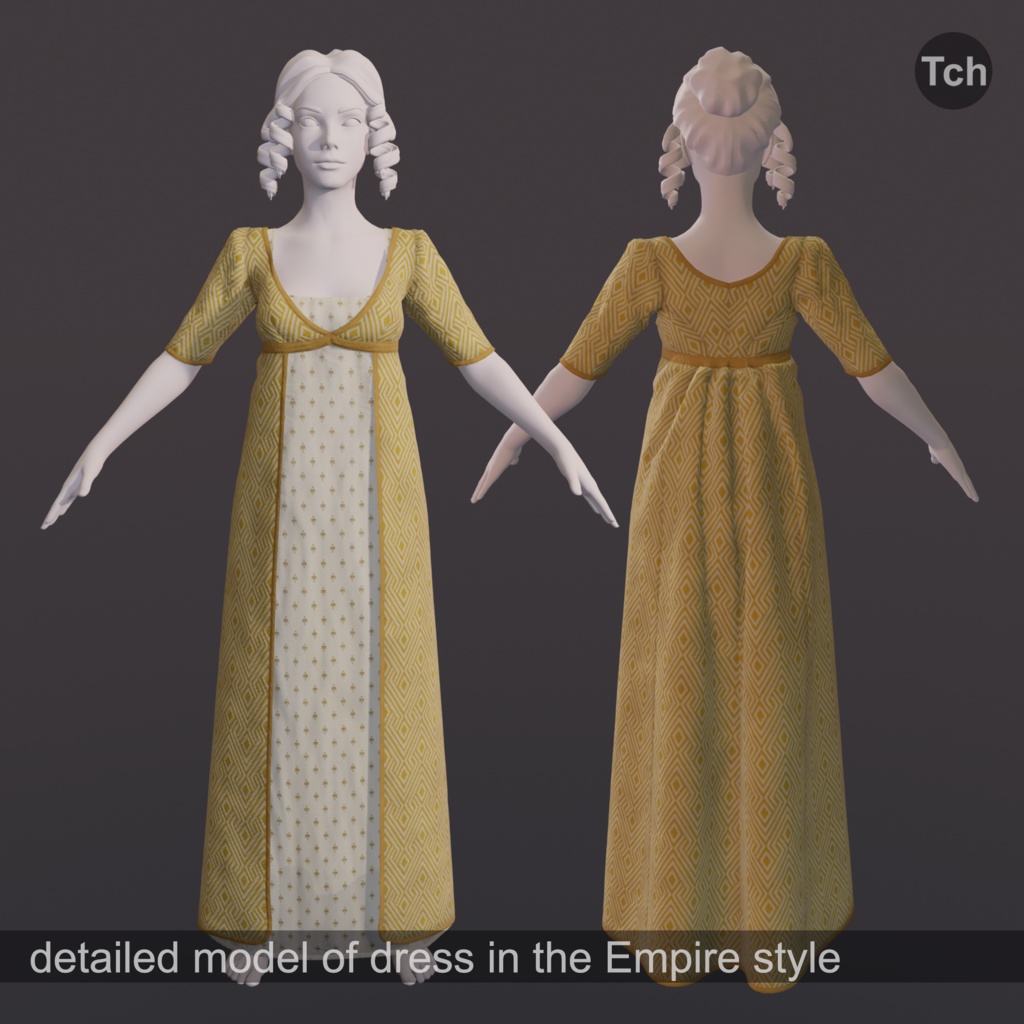 Empire cape dress (3D) | エンパイアケープドレス(3D)
