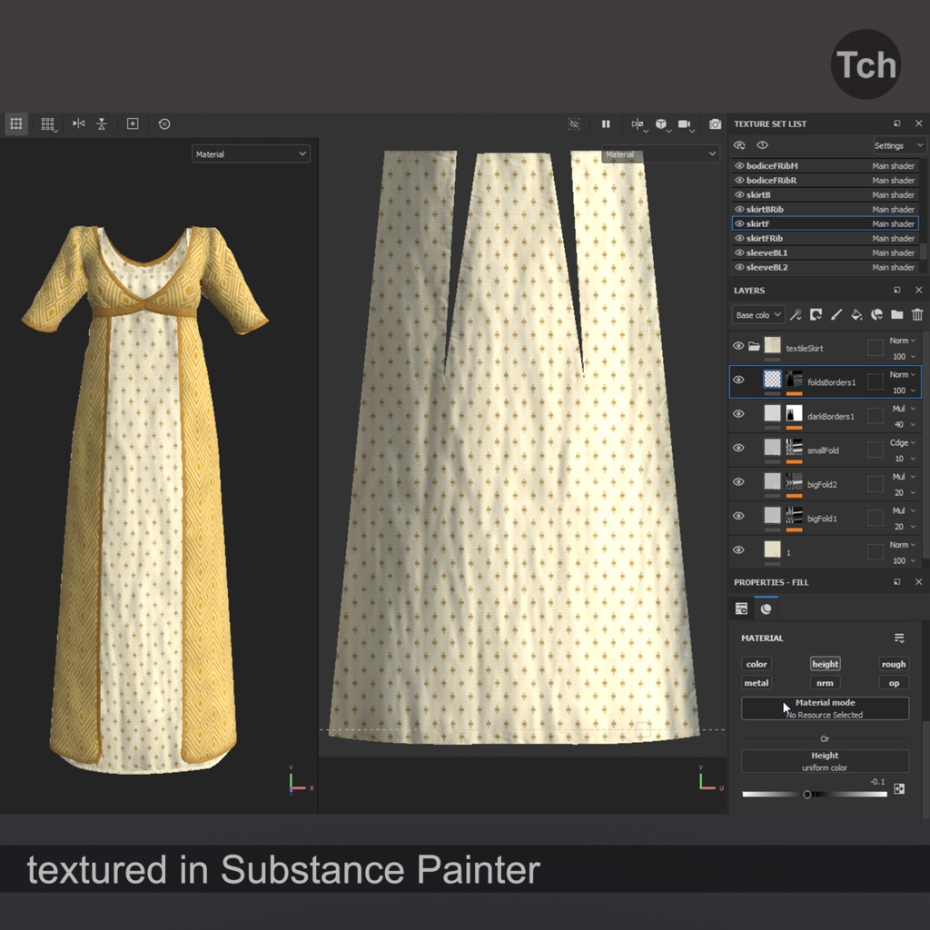 Empire cape dress (3D) | エンパイアケープドレス(3D)