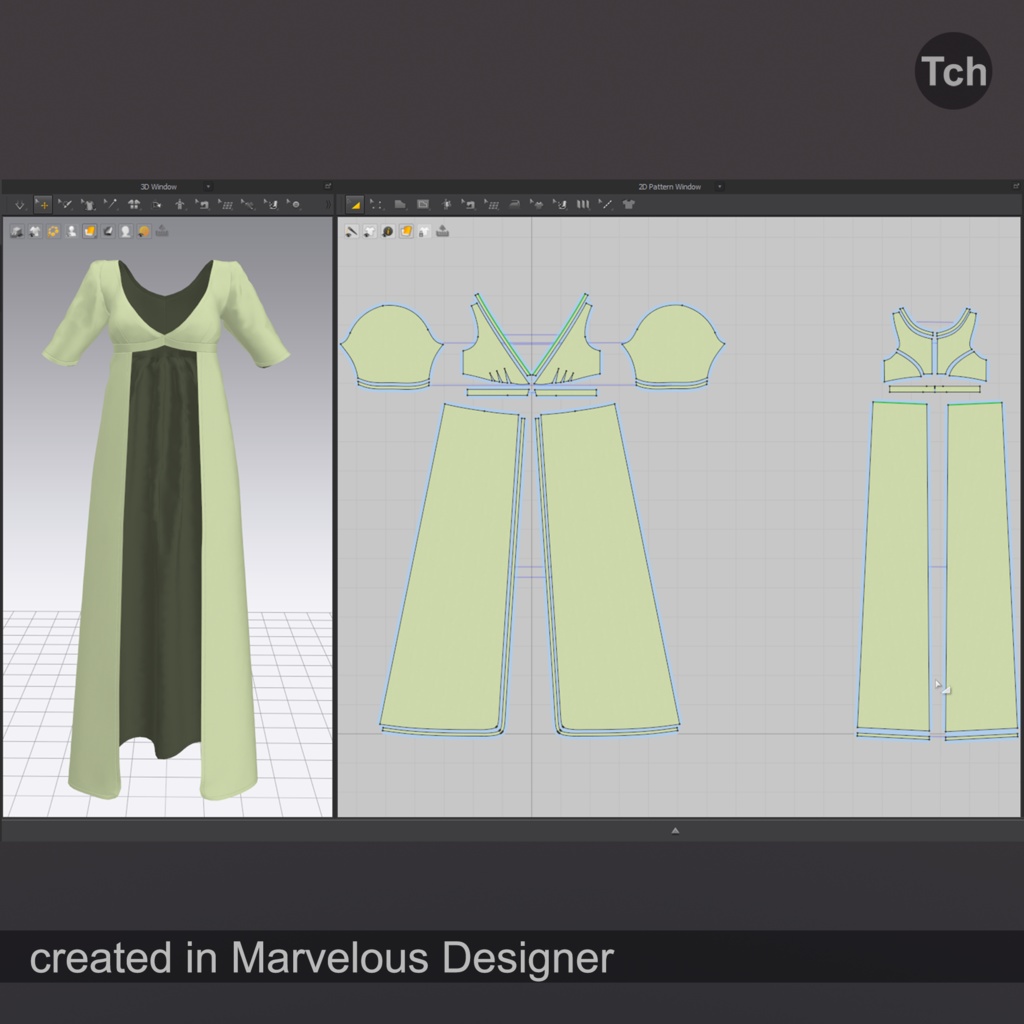 Empire cape dress (3D) | エンパイアケープドレス(3D)