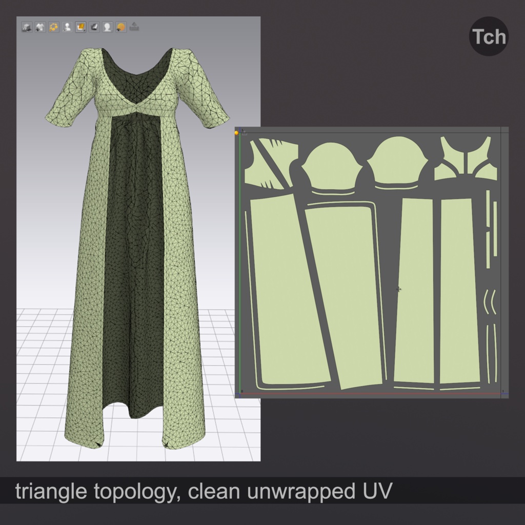 Empire cape dress (3D) | エンパイアケープドレス(3D)