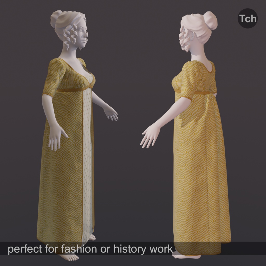 Empire cape dress (3D) | エンパイアケープドレス(3D)