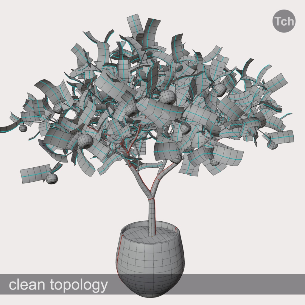 Mandarin tree in a pot (3D) | 鉢植えのミカンの木(3D)