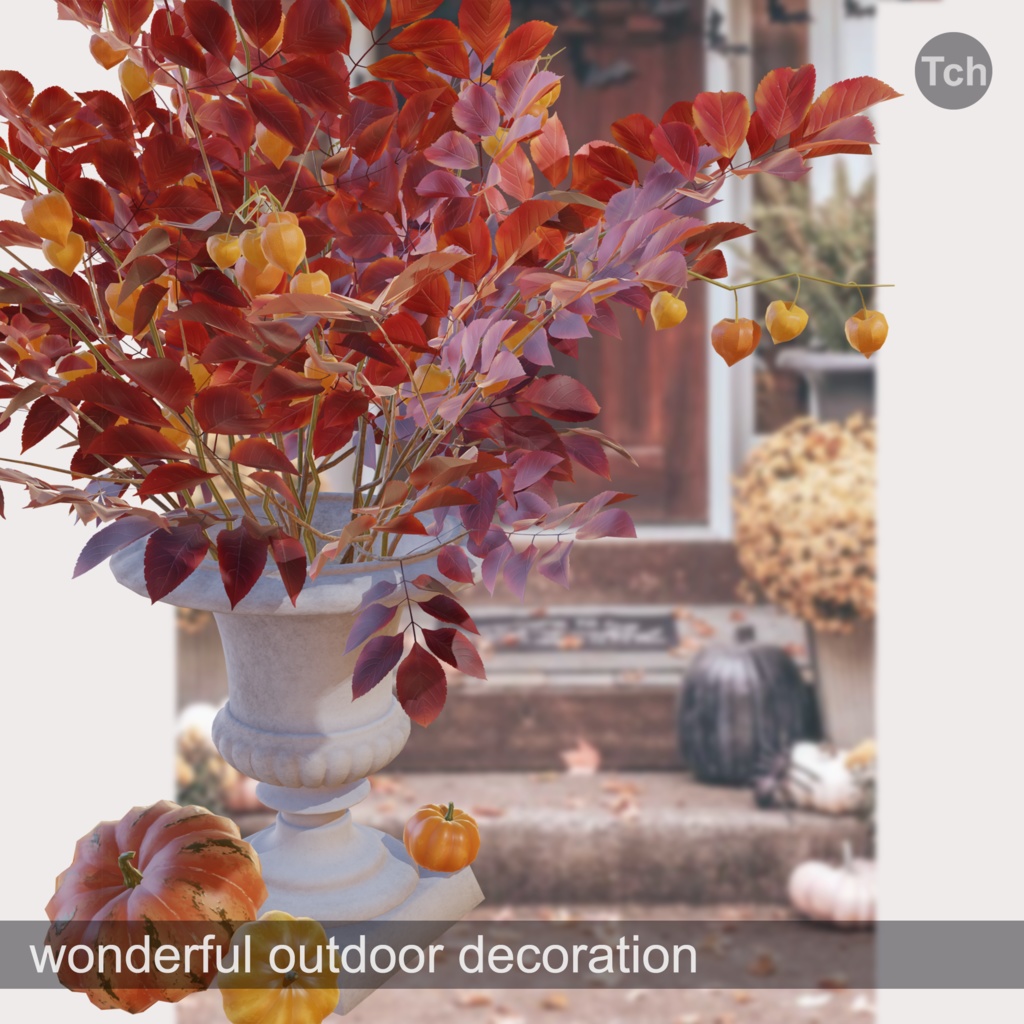 Red fall bouquet (3D) | 赤い秋の花束(3D)
