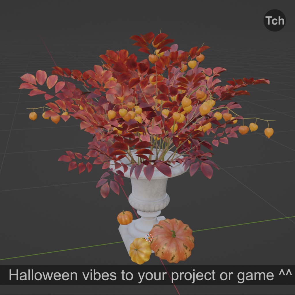 Red fall bouquet (3D) | 赤い秋の花束(3D)