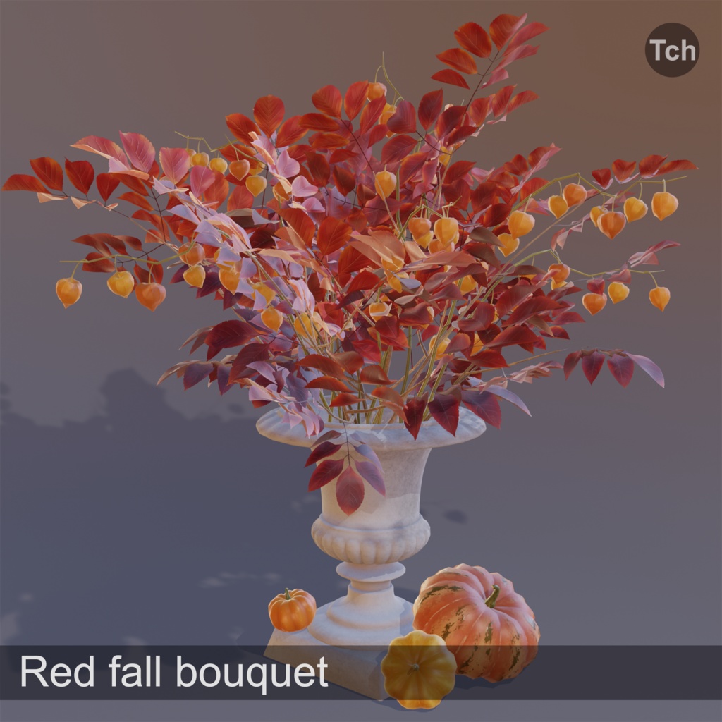 Red fall bouquet (3D) | 赤い秋の花束（3D)