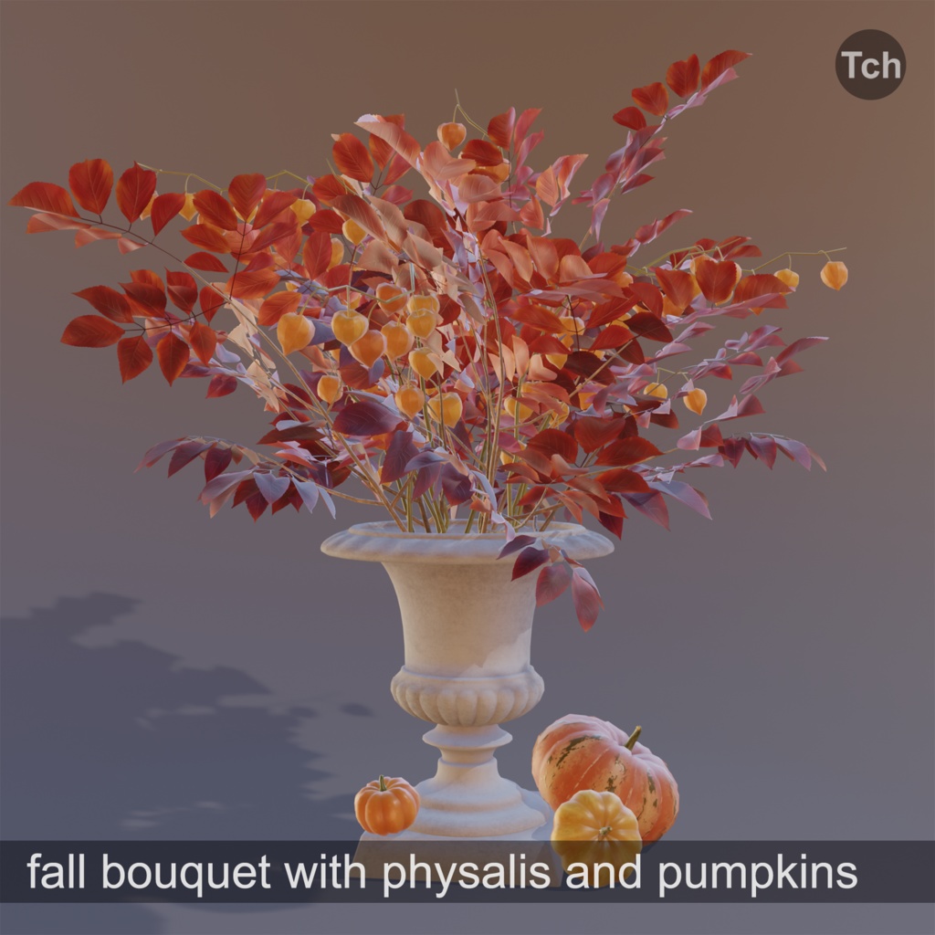 Red fall bouquet (3D) | 赤い秋の花束(3D)