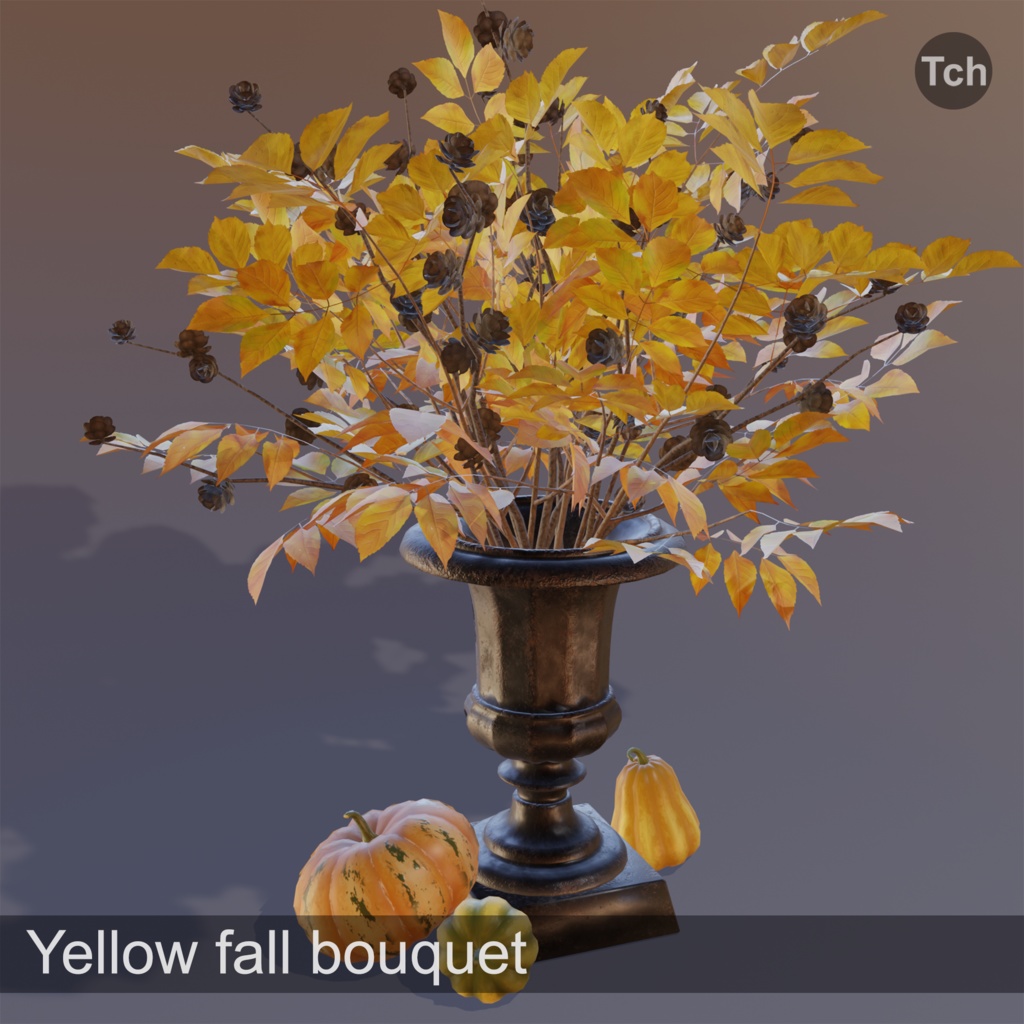 Yellow fall bouquet (3D) | 黄色い秋の花束(3D)