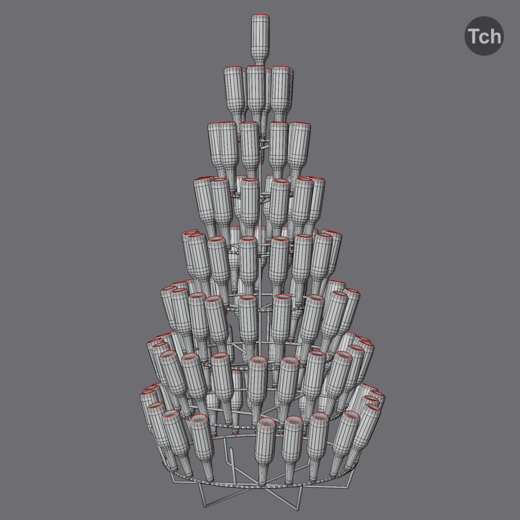 Christmas tree made of bottles (3D) | ビンで作られたクリスマスツリー(3D)