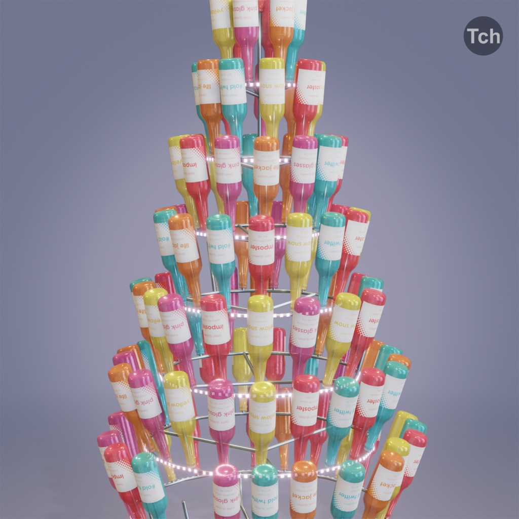 Christmas tree made of bottles (3D) | ビンで作られたクリスマスツリー(3D)