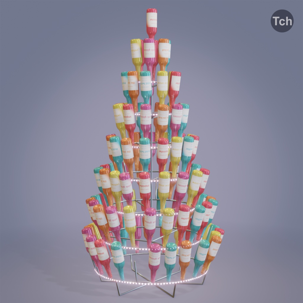 Christmas tree made of bottles (3D) | ビンで作られたクリスマスツリー(3D)