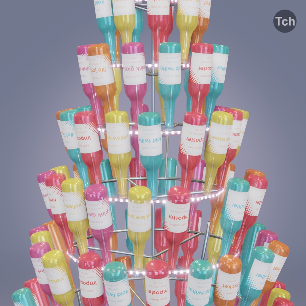 Christmas tree made of bottles (3D) | ビンで作られたクリスマスツリー(3D)