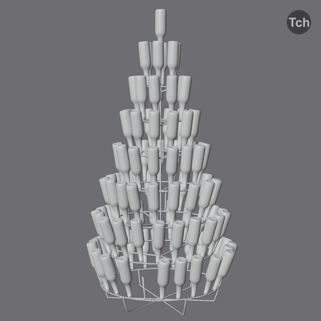 Christmas tree made of bottles (3D) | ビンで作られたクリスマスツリー(3D)