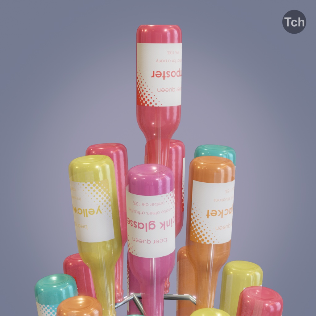 Christmas tree made of bottles (3D) | ビンで作られたクリスマスツリー(3D)