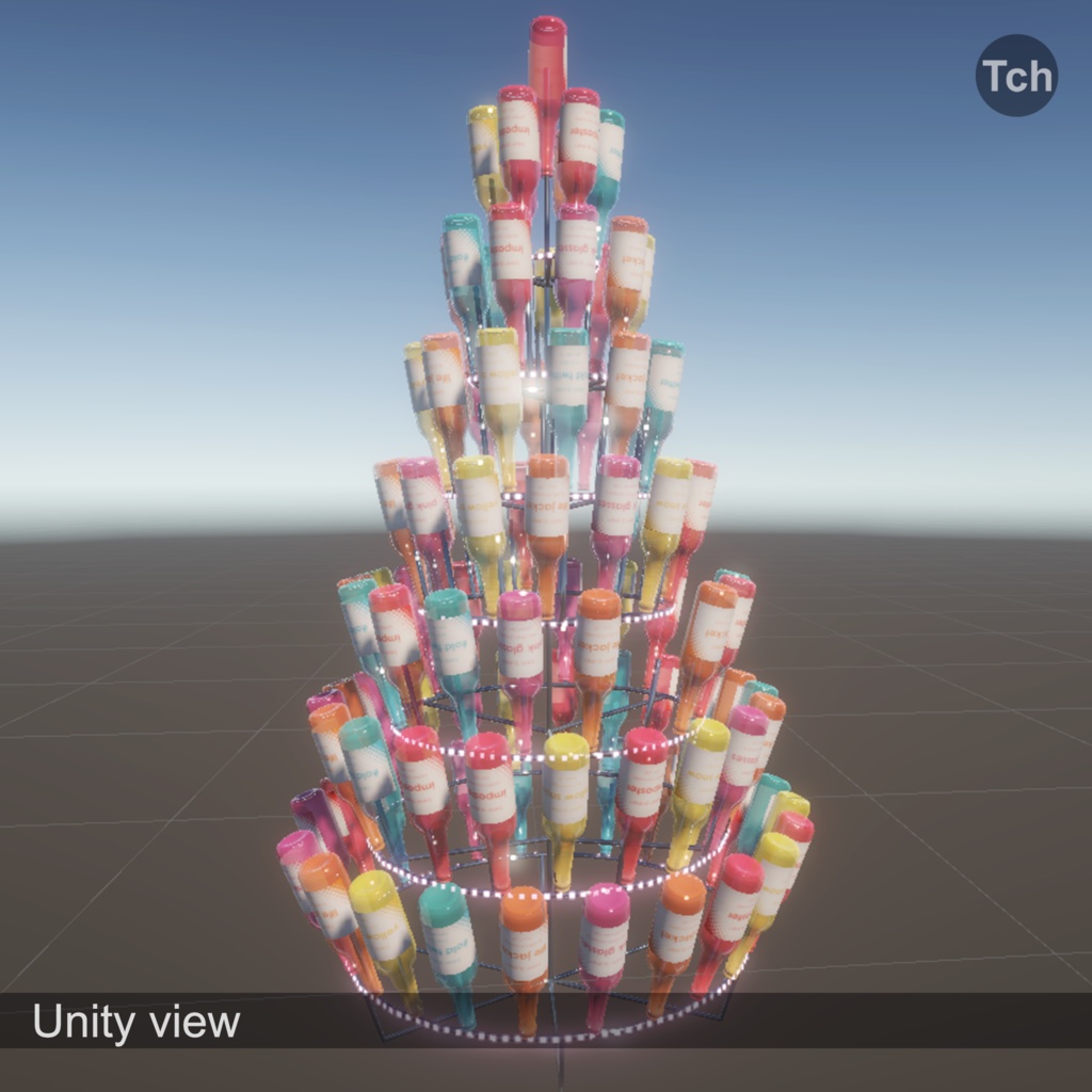 Christmas tree made of bottles (3D) | ビンで作られたクリスマスツリー(3D)