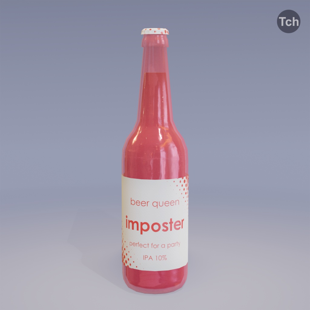 5 bottles of "Beer Queen" (3D) | 「ビールクイーン」のボトル5本(3D)