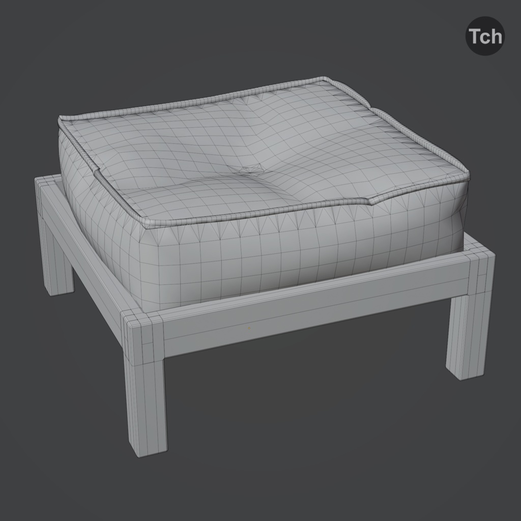 Blue table group in Asian style (3D) | 青いアジア風のテーブルグループ(3D)