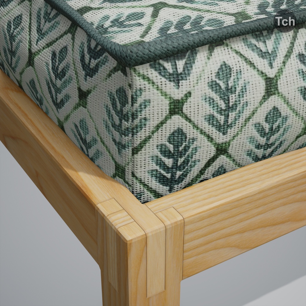 Green table group in Asian style (3D) | 緑のアジア風のテーブルグループ(3D)