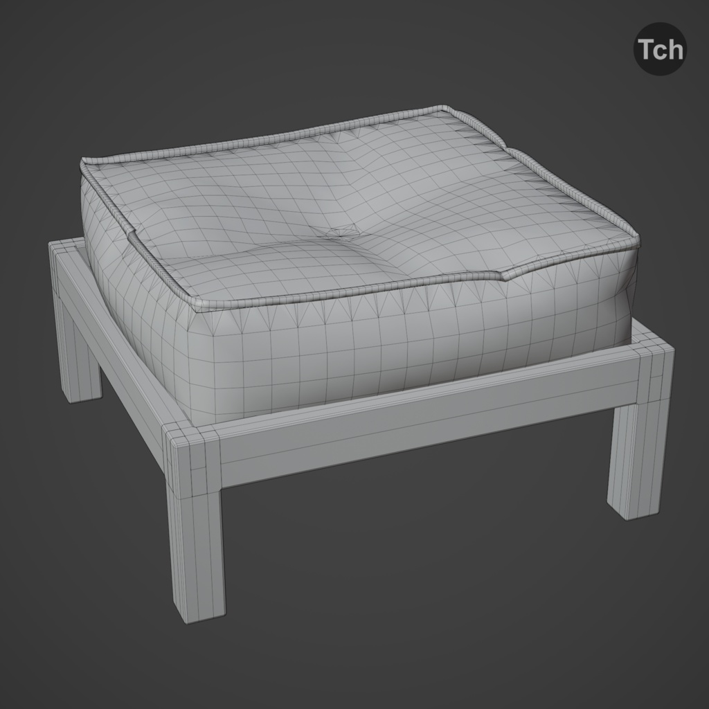 Green table group in Asian style (3D) | 緑のアジア風のテーブルグループ(3D)