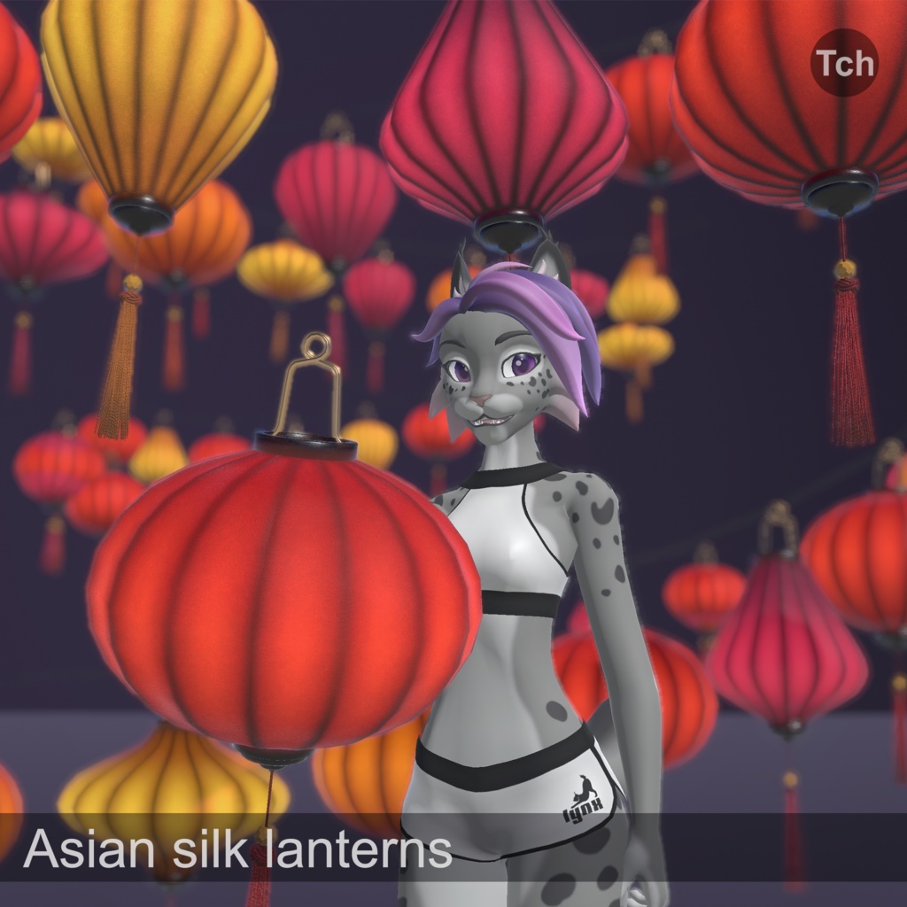 Asian silk lanterns (3D) | アジアのシルクランタン(3D)