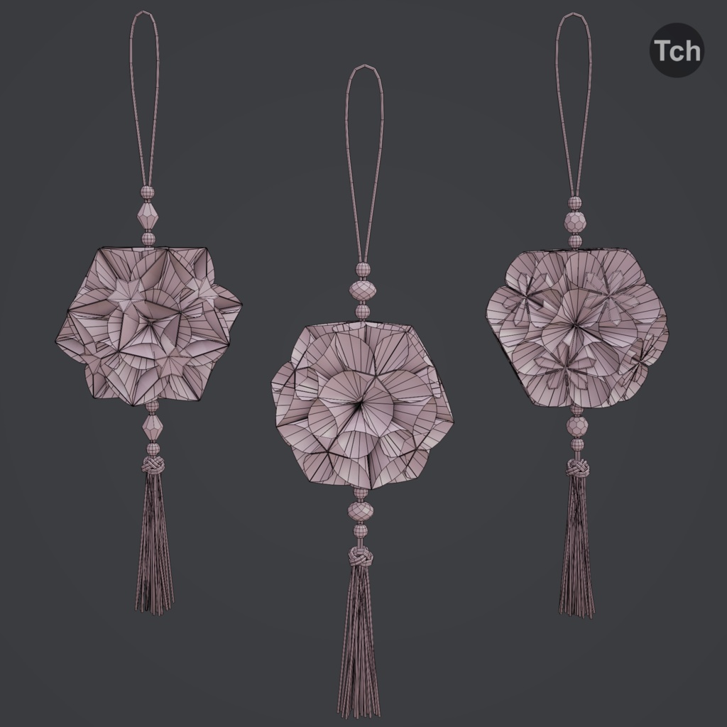 Asian paper lanterns (3D) | アジアの和紙ランタン(3D)