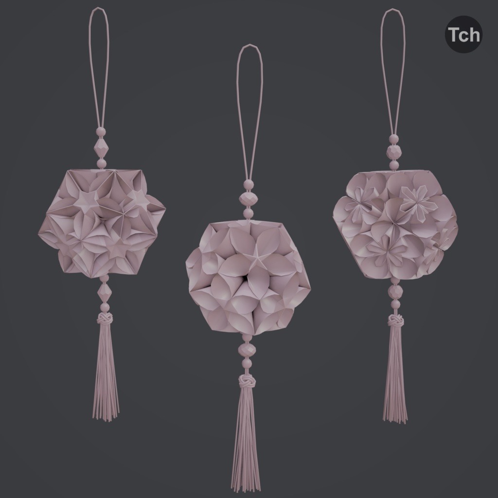 Asian paper lanterns (3D) | アジアの和紙ランタン(3D)