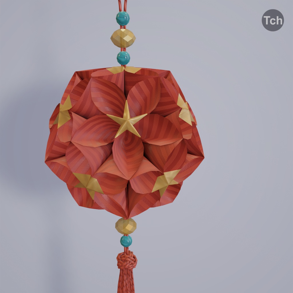 Asian paper lanterns (3D) | アジアの和紙ランタン(3D)