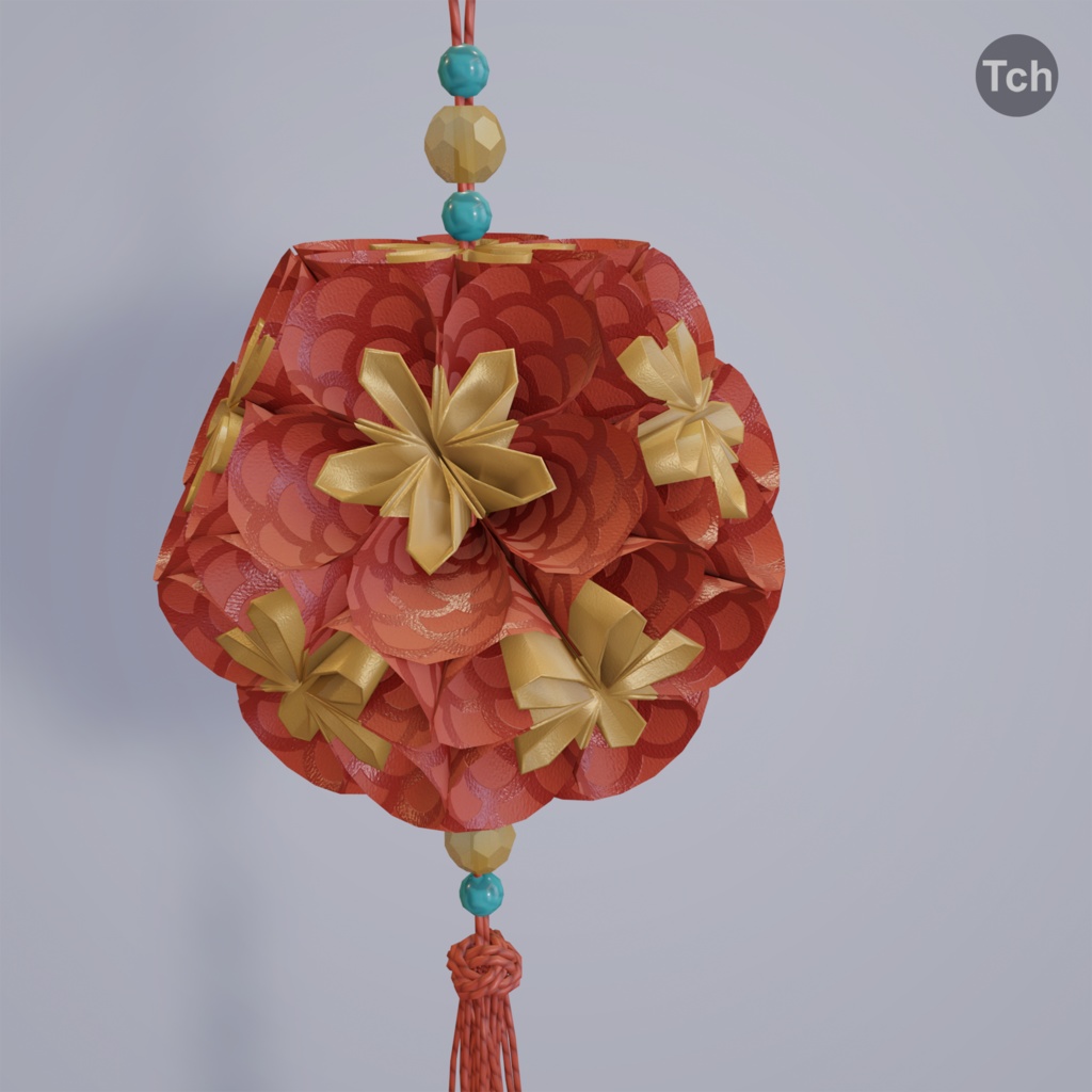 Asian paper lanterns (3D) | アジアの和紙ランタン(3D)