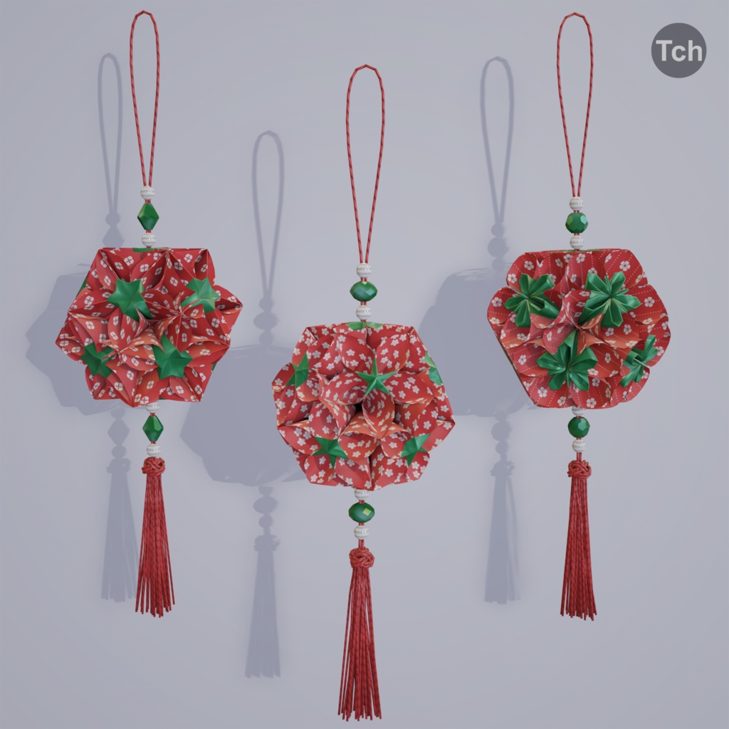 Asian paper lanterns (3D) | アジアの和紙ランタン(3D)