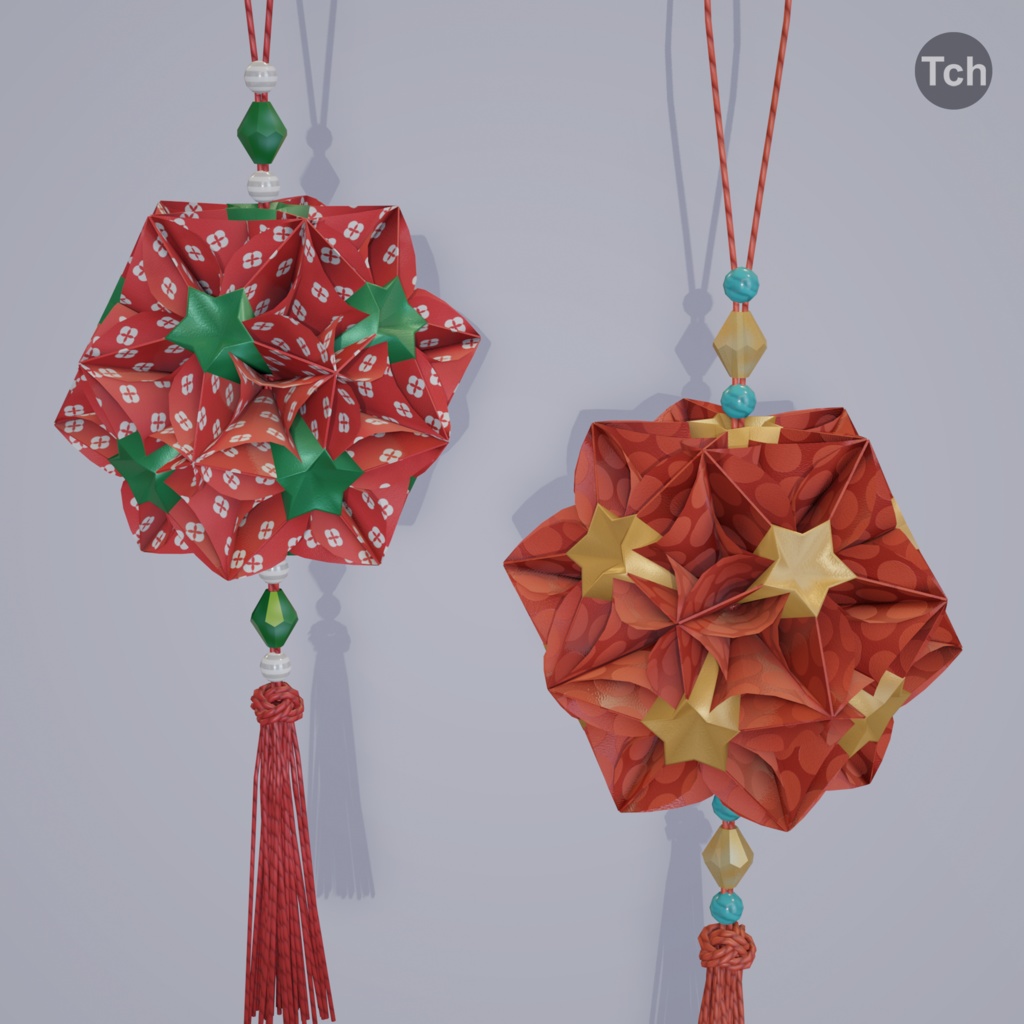 Asian paper lanterns (3D) | アジアの和紙ランタン(3D)