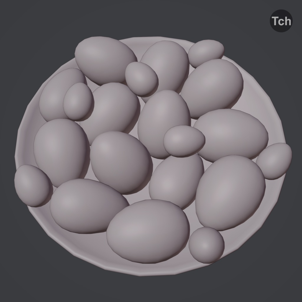 Black and white Easter eggs (3D) | 黒と白のイースターエッグ(3D)