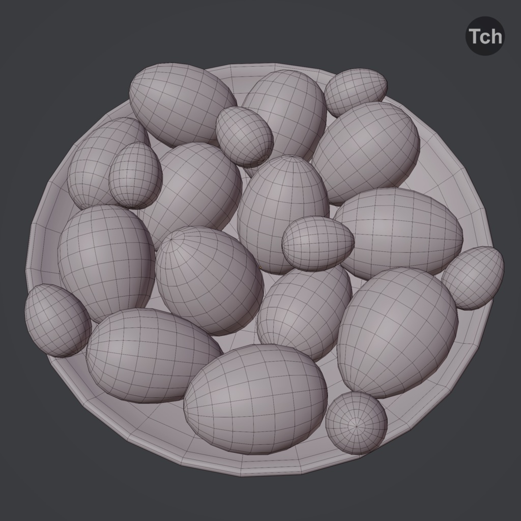 Black and white Easter eggs (3D) | 黒と白のイースターエッグ(3D)