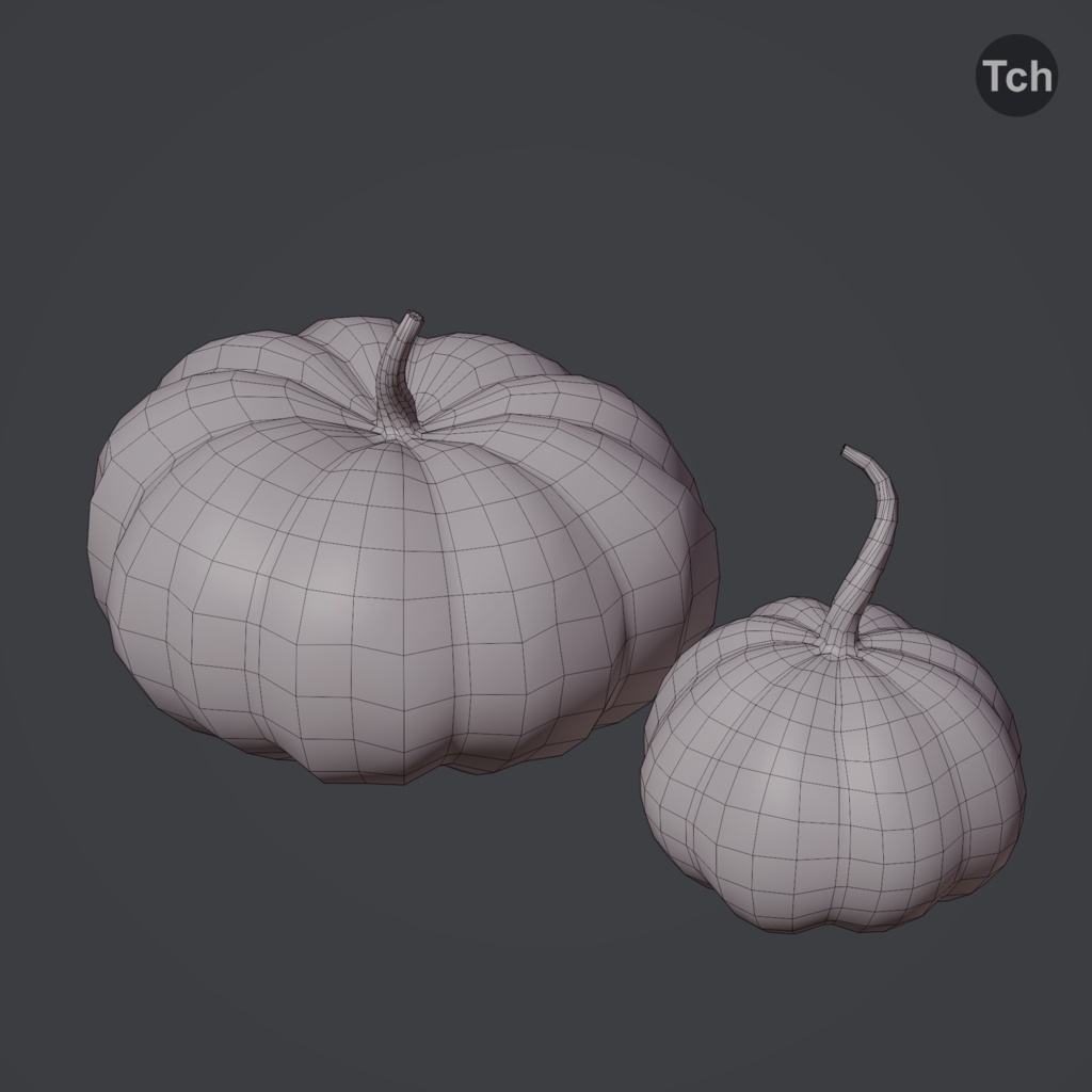 Autumn pumpkins set (3D) | 秋のかぼちゃセット(3D)