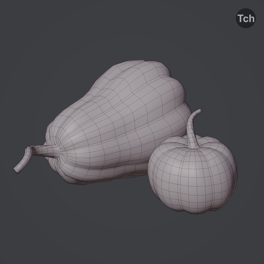 Autumn pumpkins set (3D) | 秋のかぼちゃセット(3D)