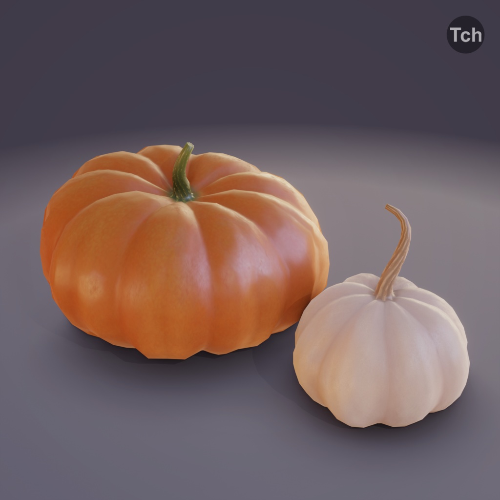 Autumn pumpkins set (3D) | 秋のかぼちゃセット(3D)