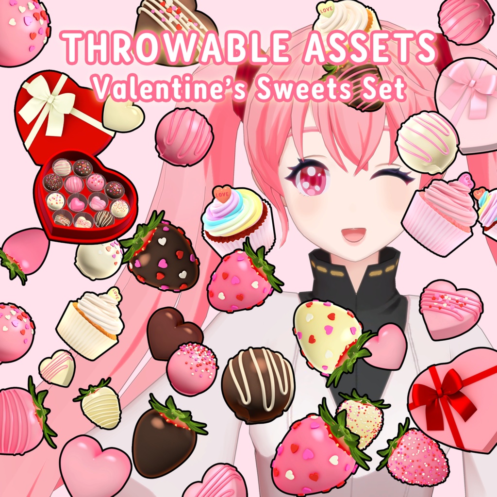 Valentine's Throwable Assets Set for Vtuber : Sweets Set