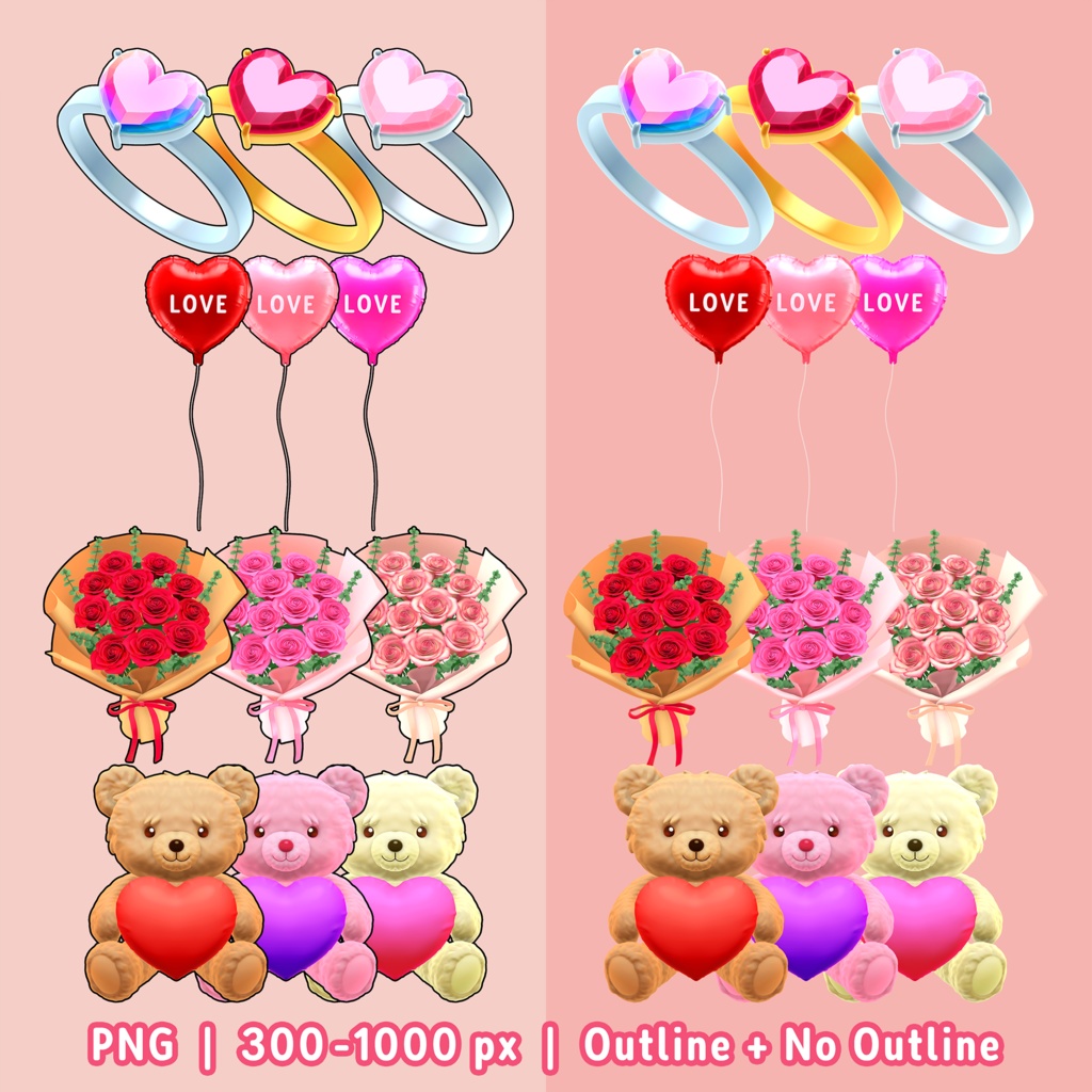 VTuber向け 投げ物アセット | Love & Celebration Pack | カワイイ配信装飾 | Twitch Integrated Throwing System