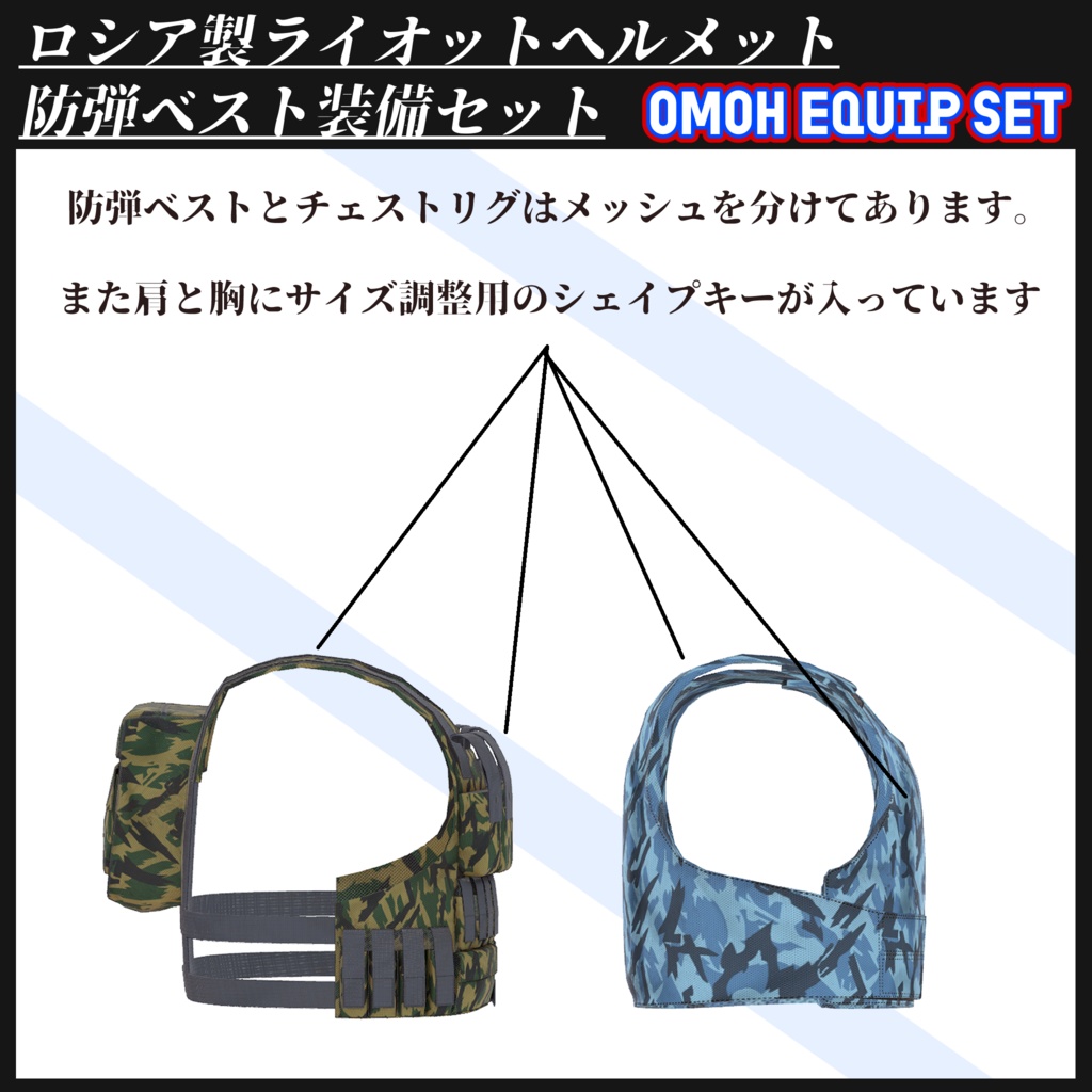 ロシア製 ライオットヘルメット&防弾ベストの機動隊装備セット