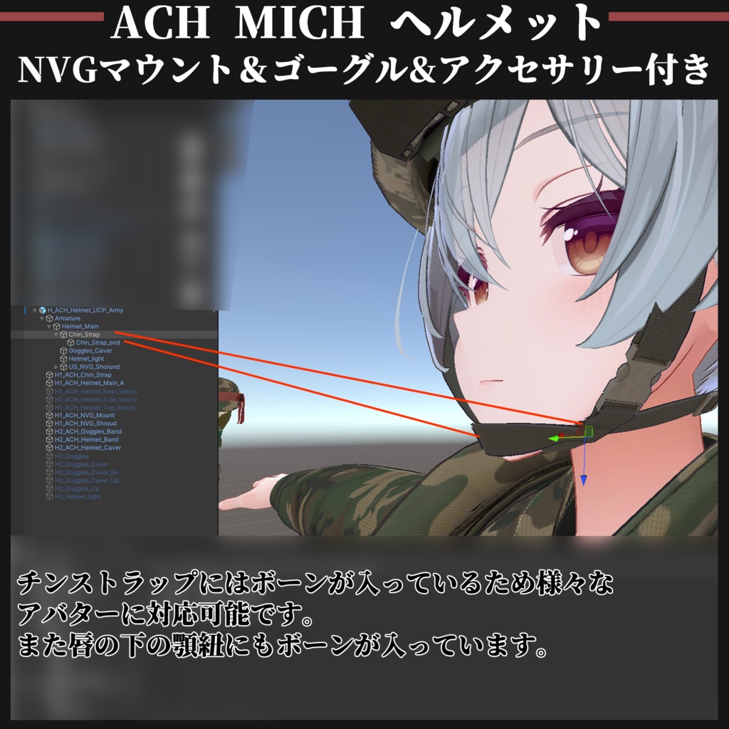 ACH MICH-2000 ヘルメット NVGマウント&ゴーグル&アクセサリー付き