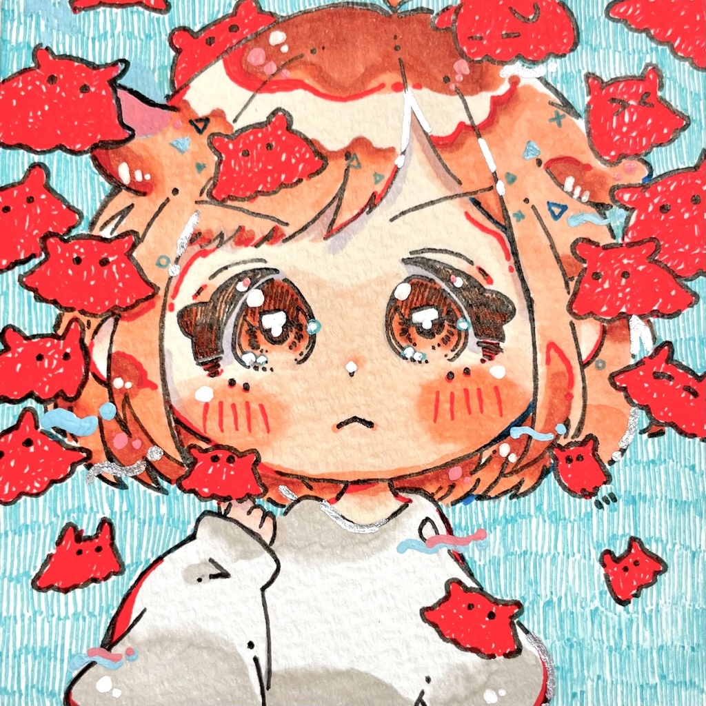 【ミニ原画】メンダコだらけ(リメイク前・リメイク後)