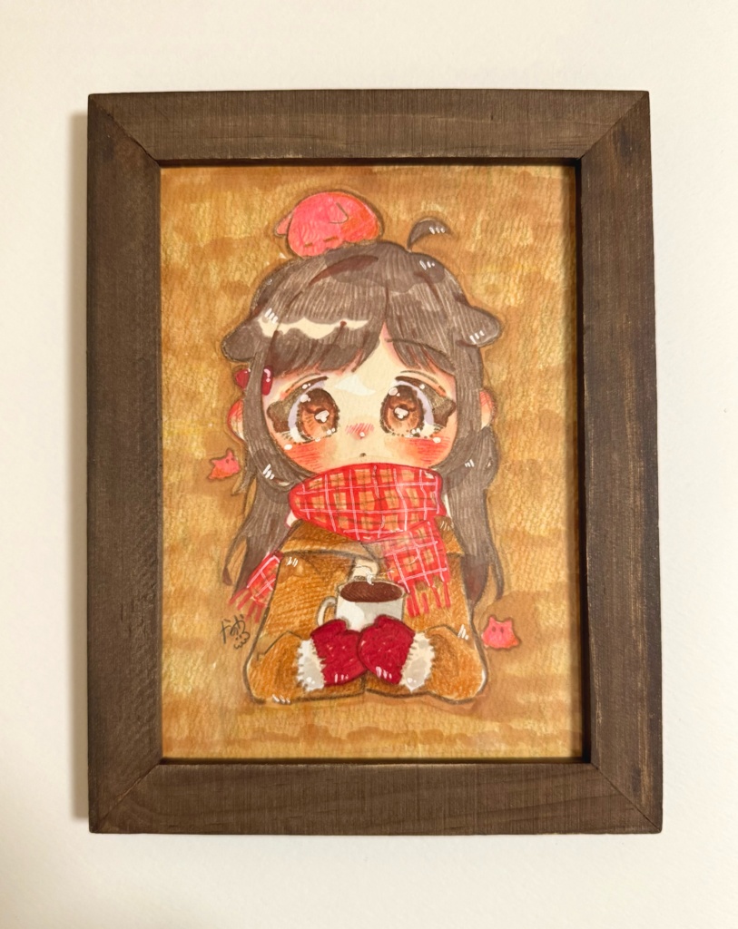 【額装原画】ぽかぽかの冬