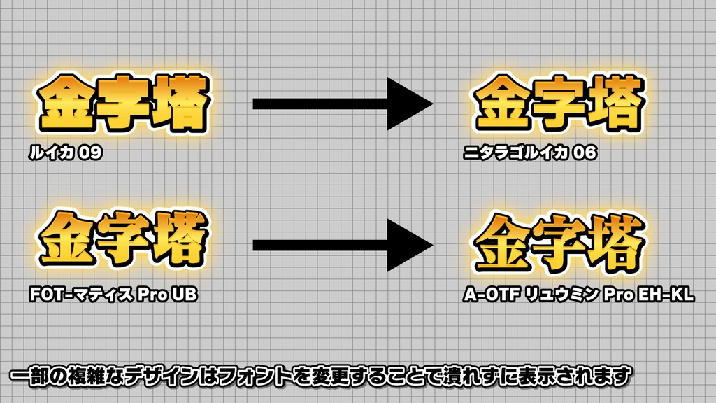【プロ厳選】バラエティー・ゲーム編集向けテキストスタイルセット「金字塔」