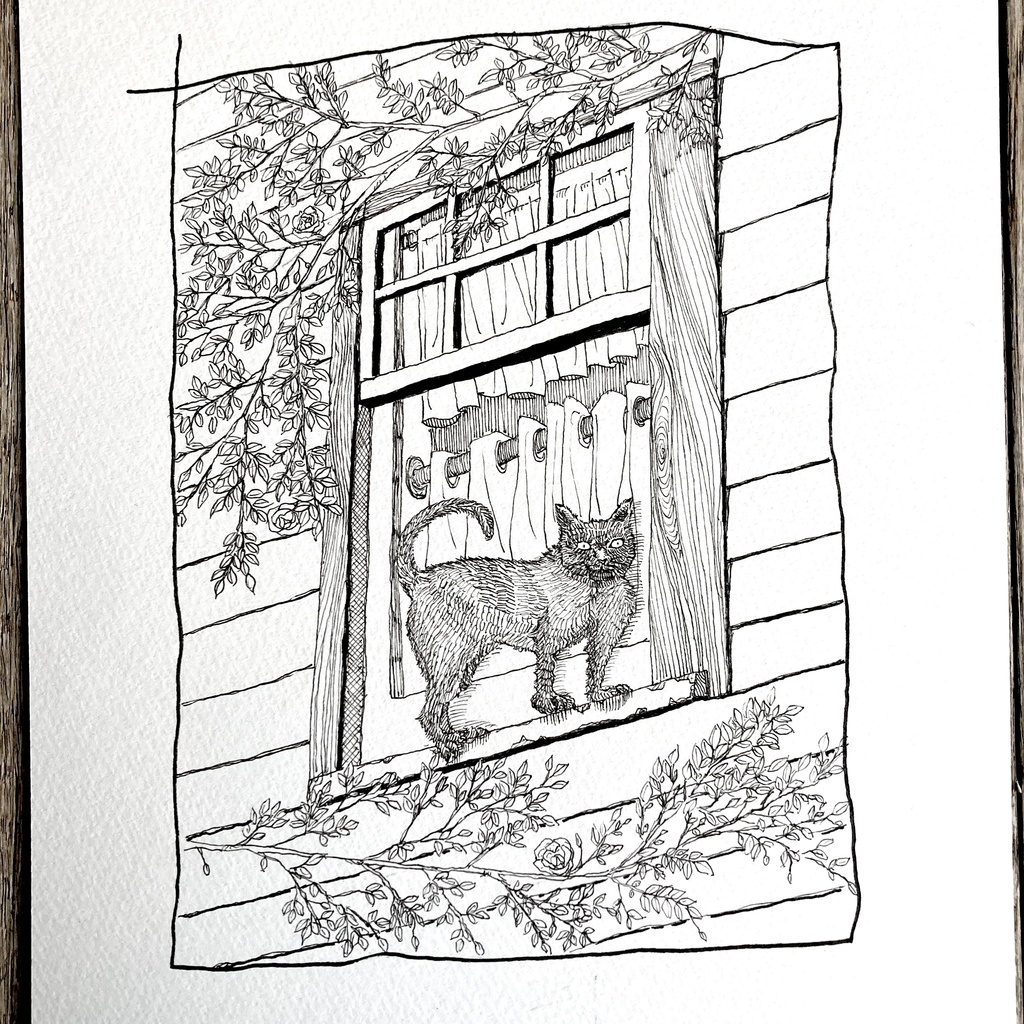 窓辺の猫 原画